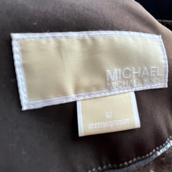 Michael Michael Kors Soft Shell Coat Medium Quilted Lower Lining Preppy Slinky - Picture 7 of 7